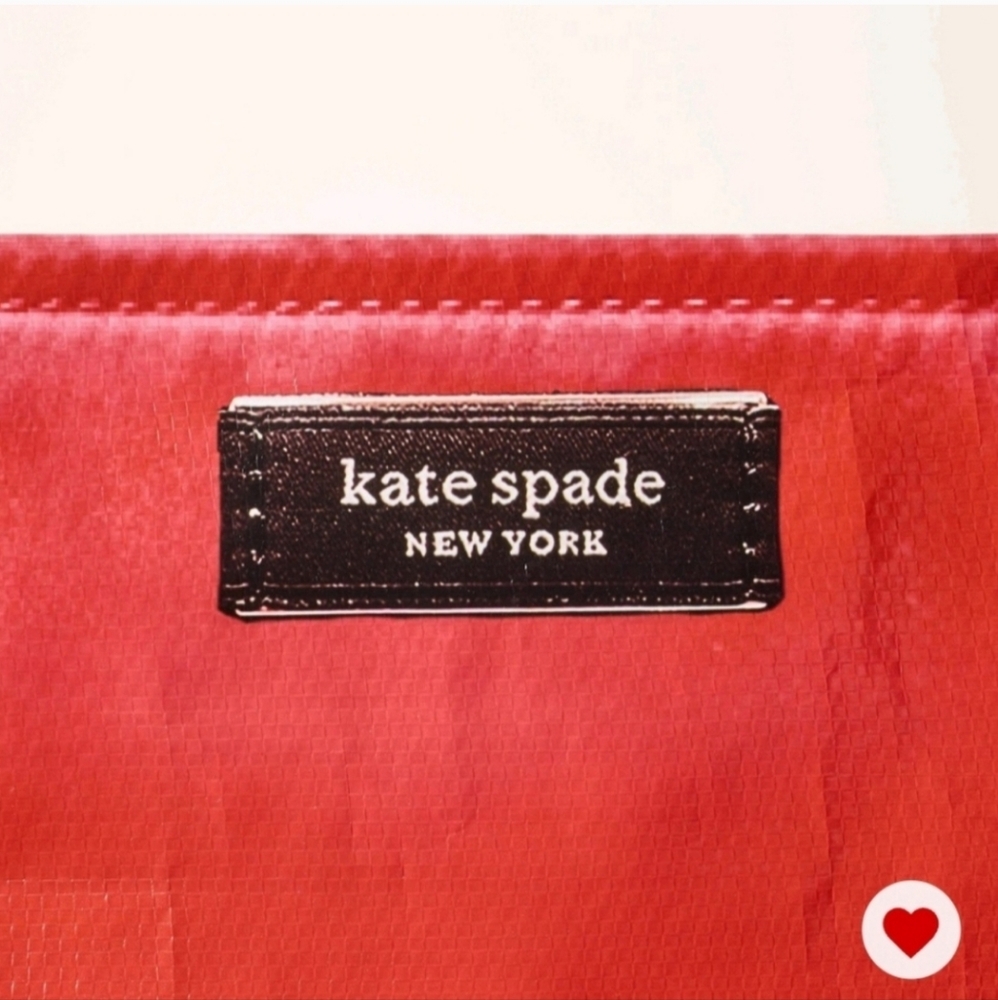 Kate Spade Red and White Tote Bag 18" by 24" by 10" - Picture 5 of 12